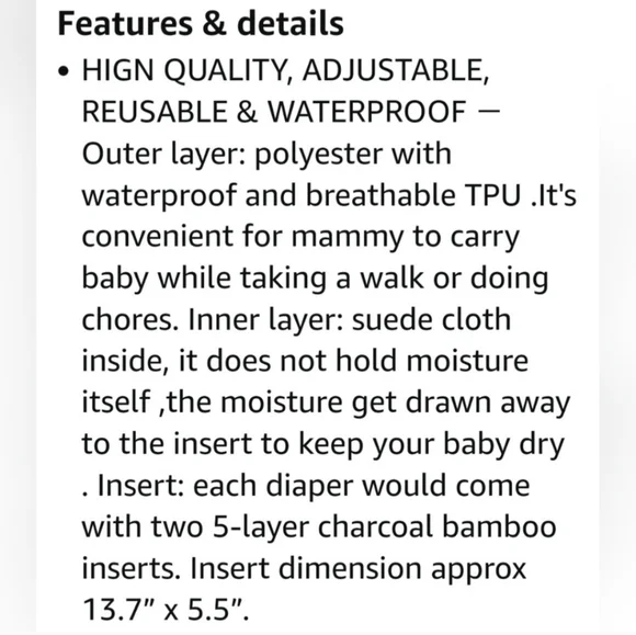 BRAND NEW- ALVABABY Color Snaps adjustable baby cloth diapers 5pc, 10pc inserts - Picture 5 of 8